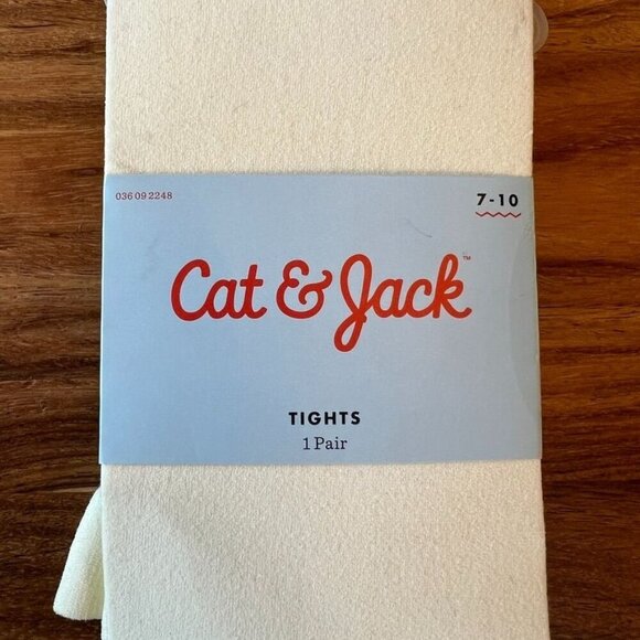 Cat & Jack Ivory Tights Size 7-10 - Picture 3 of 6